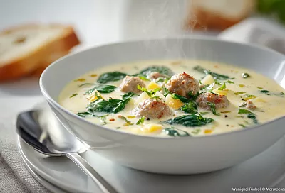 Нежнейший сырный суп с фрикадельками — сливочный, уютный и готовится проще простого