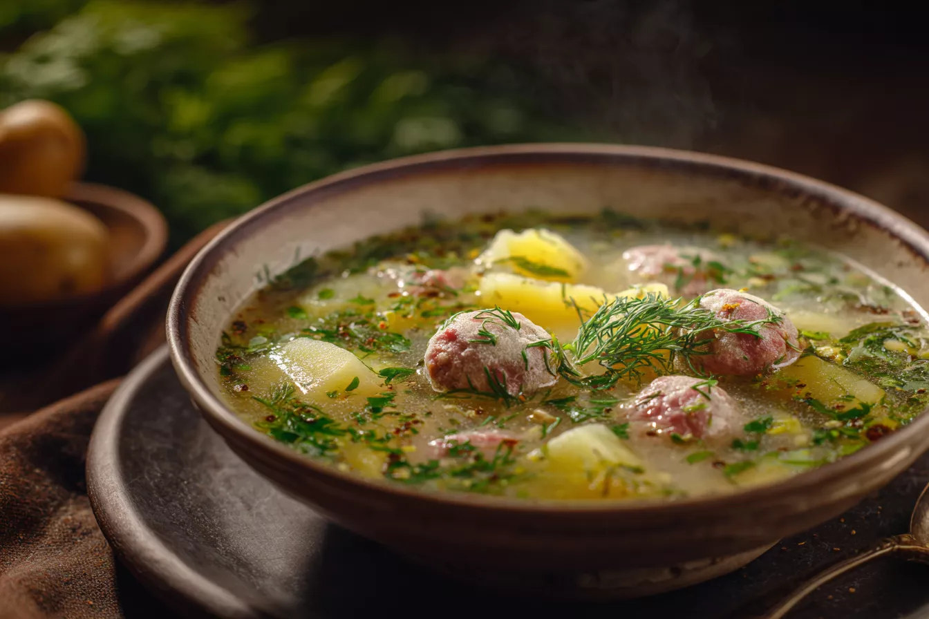 Немецкий суп с ленивыми клецками «штрули»