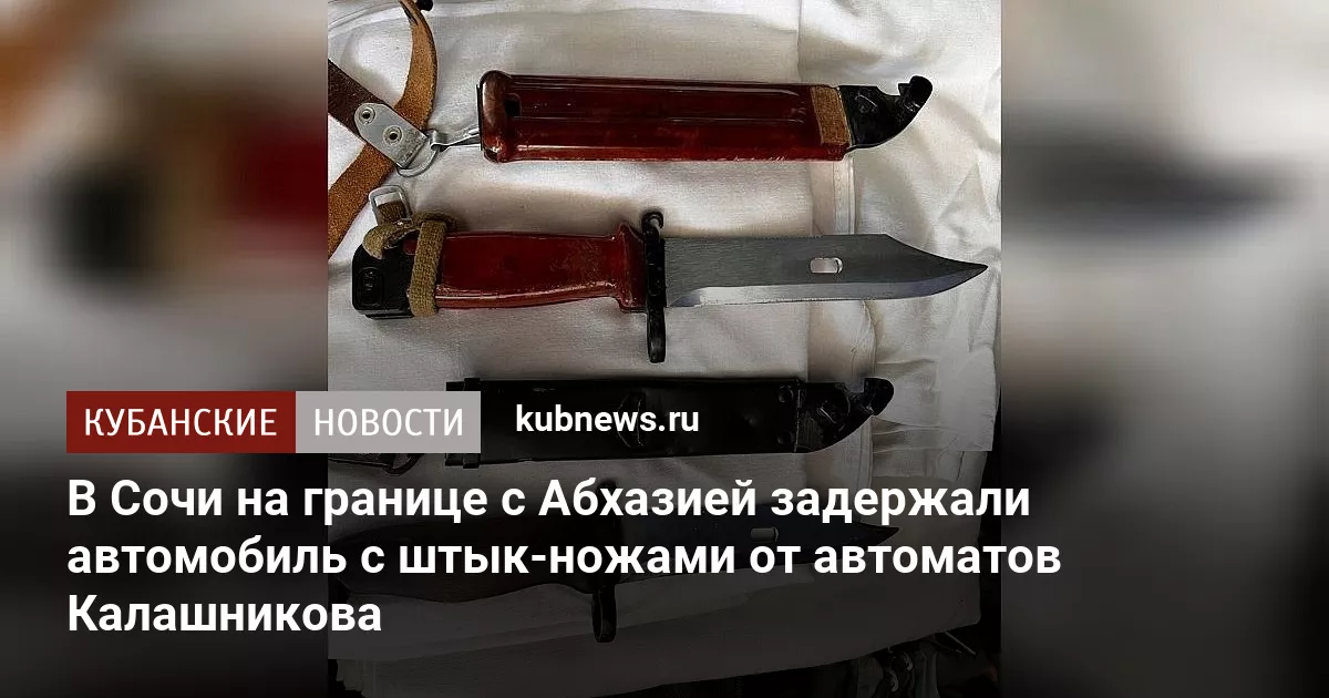 В Сочи на границе с Абхазией задержали автомобиль с штык-ножами от автоматов Калашникова