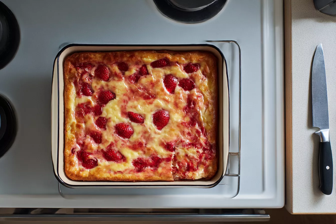 Пирог с ягодами и нежной сметанной заливкой