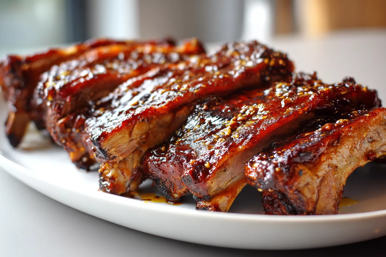 Запекаю рёбрышки в пиве с медово-горчичной глазурью: мясо отходит от кости и тает во рту