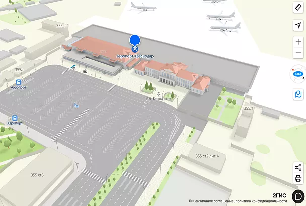«2ГИС» запустил 3D-модель аэропорта Краснодара и обновил поэтажные карты терминалов