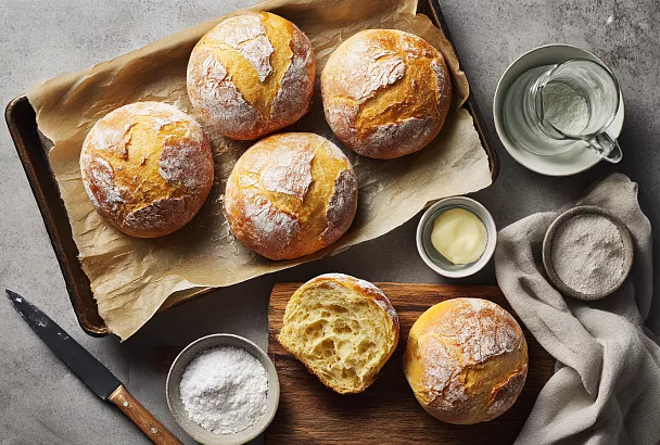 Воздушные булочки для сэндвичей с хрустящей корочкой, которые готовятся без хлопот