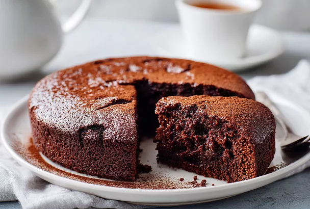 Шоколадный пирог с пропиткой в микроволновке: влажный, нежный и готов за 5 минут
