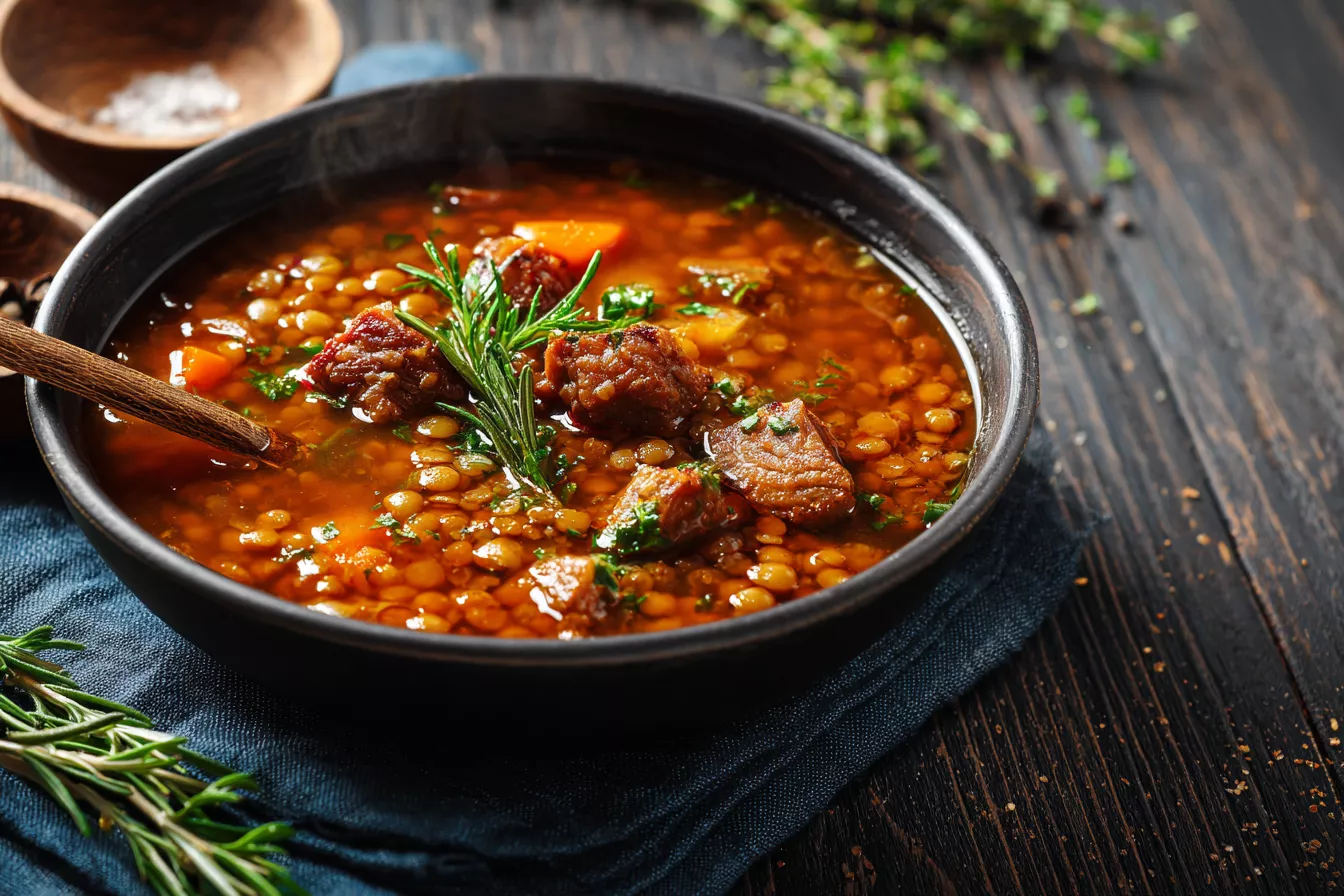 Наваристый чечевичный суп с мясом: сытный хит
