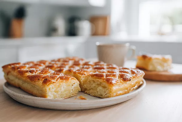 Едим армянскую гату — не оторваться: такая рассыпчатая, нежная, с ванильной начинкой 