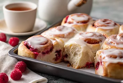 Ягодные синнабоны с нежной начинкой – булочки как пирожные за час