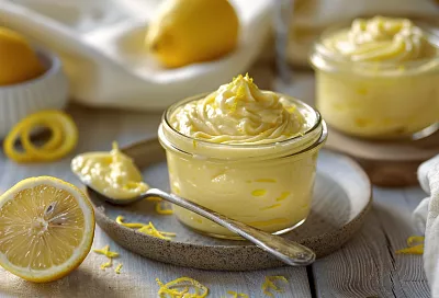 Без желатина — пышно: лимонный крем с микропузырьками, 2 яйца, 1 лимон, охлаждение не менее 1 часа