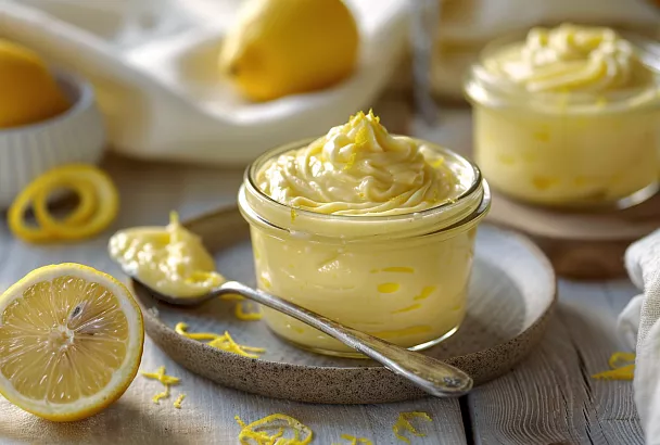 Без желатина — пышно: лимонный крем с микропузырьками, 2 яйца, 1 лимон, охлаждение не менее 1 часа