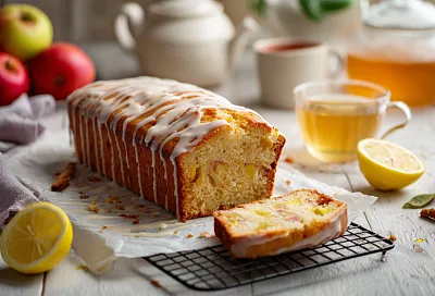 Яблочный кекс с лимонной глазурью, который тает во рту: идеальный десерт за 1 час