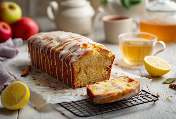 Яблочный кекс с лимонной глазурью, который тает во рту: идеальный десерт за 1 час