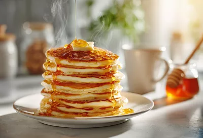 Пышные американские панкейки на завтрак: воздушные, как облачко, и тают во рту