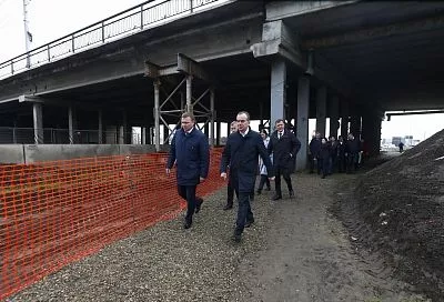 Губернатор Кубани Вениамин Кондратьев проинспектировал ремонтные работы на Фадеевском путепроводе в Краснодаре