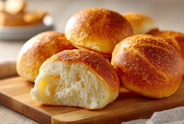 Хрустящие булочки для бутербродов без замеса руками: воздушные, мягкие внутри 
