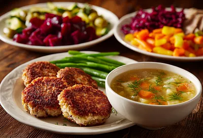 Бюджетный ужин: котлеты, салат и суп за копейки