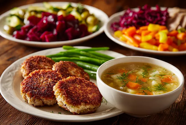 Бюджетный ужин: котлеты, салат и суп за копейки