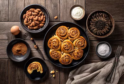 Печенье, которое пахнет праздником: рулетики с миндалём и корицей