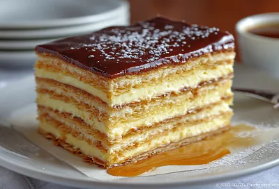 Армянская «Птичка»: тонкий медовик с заварным кремом и шоколадной глазурью