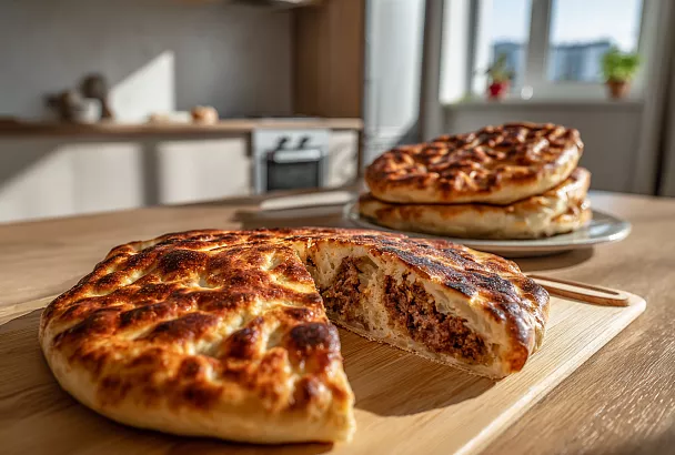 Готовлю настоящий сванский кубдари: мясной пирог с ароматными специями — сочный внутри и хрустящий снаружи