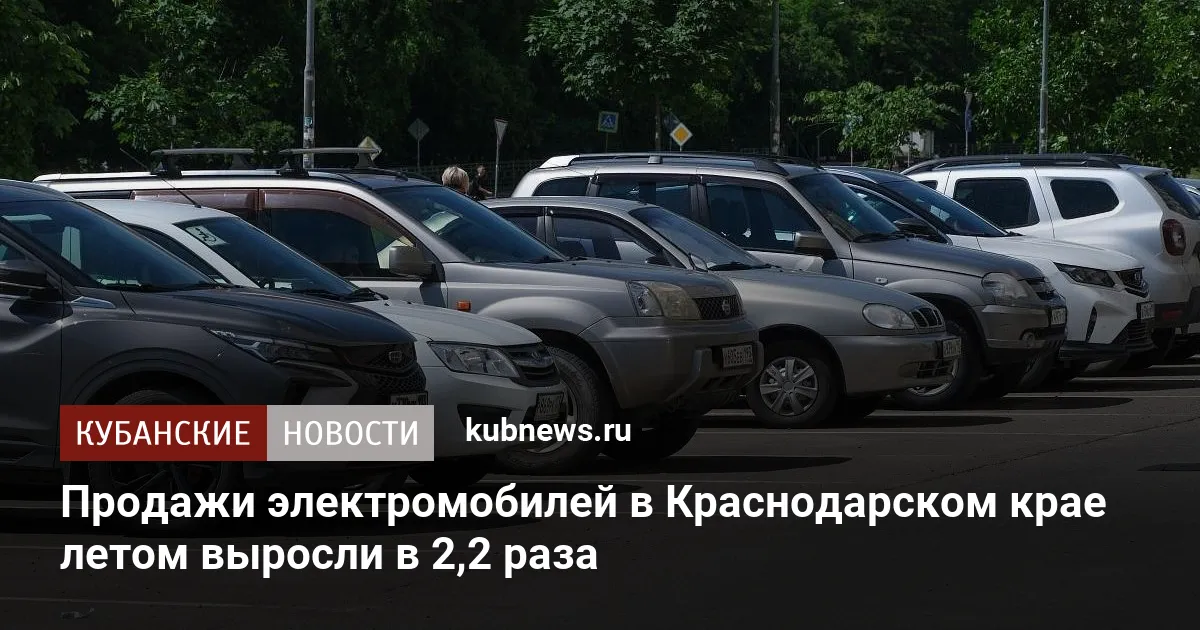 Продажи электромобилей в Краснодарском крае летом выросли в 2,2 раза