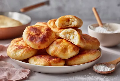 Жареные пирожки без замеса – тесто ложкой, 15 штук за 1 час и улетают горячими, руки остаются чистыми