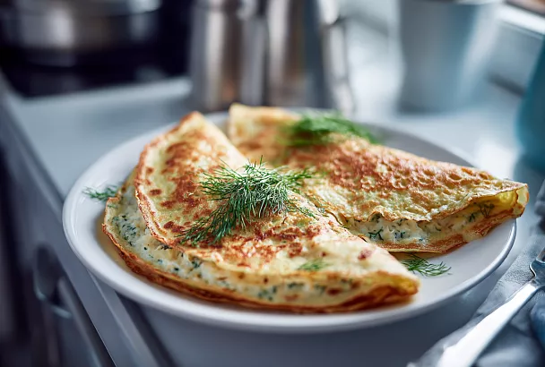 Блинчики-пилотки с сырной начинкой: шедевр за 15 минут