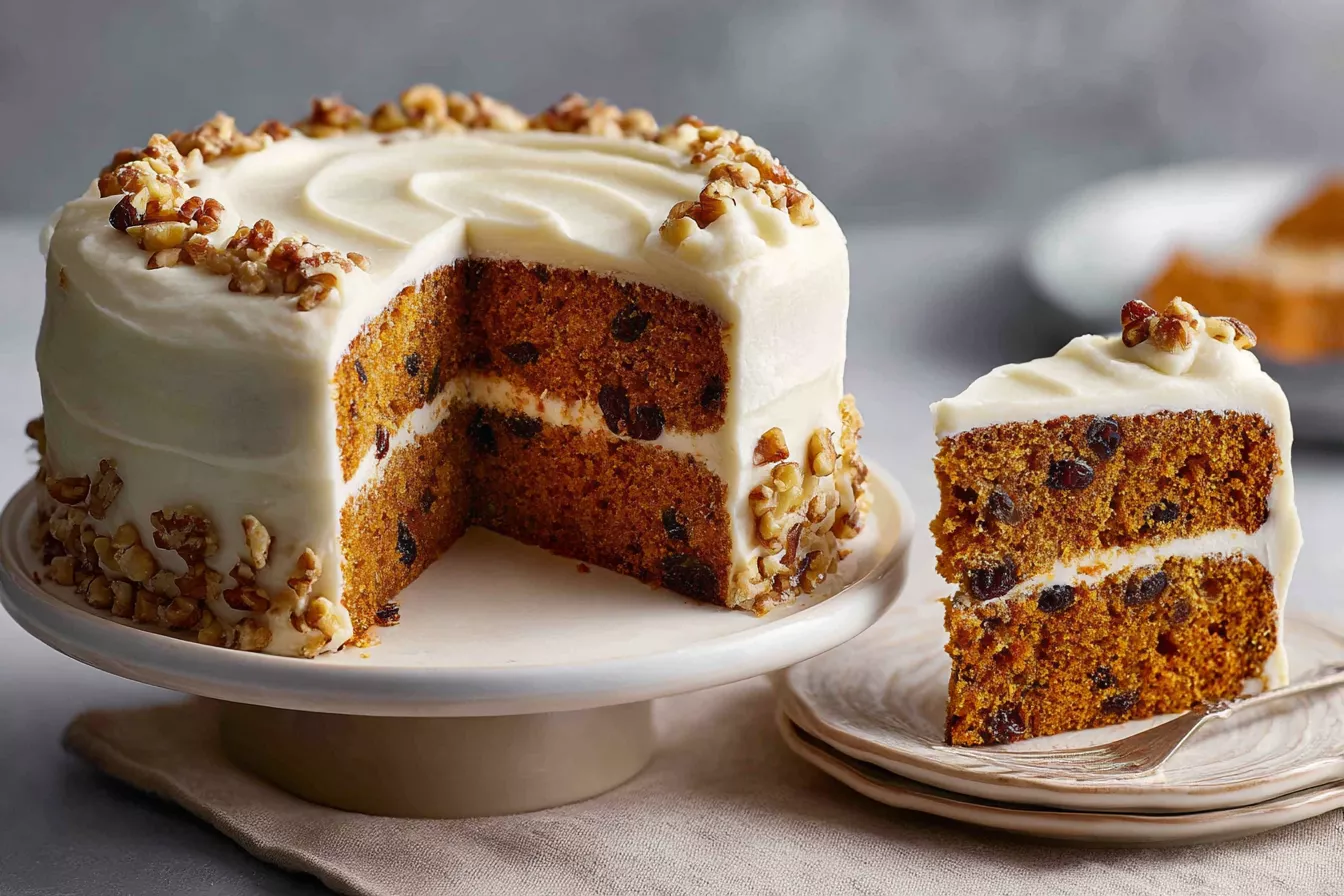 Американский морковный пирог с орехами и кремовой глазурью