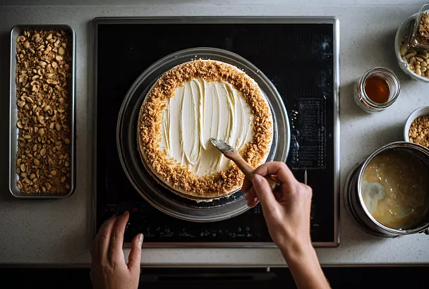 Торт «Подарочный» по ГОСТу: бисквит, крем «Шарлотта» и арахис