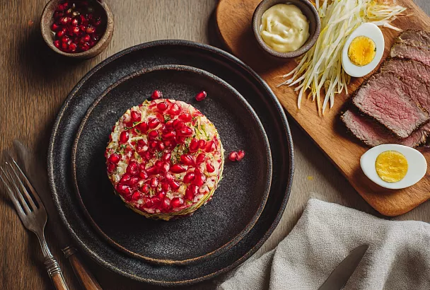 Режу дайкон соломкой, смешиваю с говядиной — и салат «Ташкент» готов