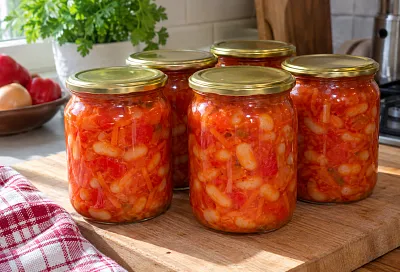 Салат с фасолью на зиму: открыл банку — и сытный ужин почти готов