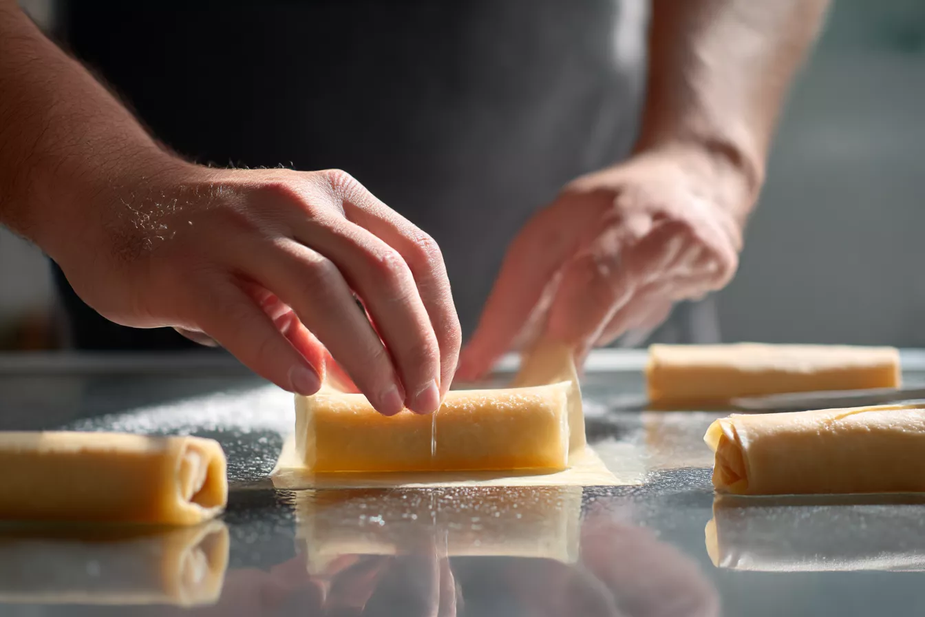 Хрустящие пирожки из фило с крабовой начинкой