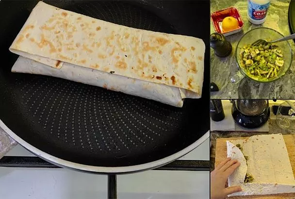 Завернул в лаваш тофу и грибы – 15 минут, и ароматная шаурма без масла на столе: идеально в пост и на диете