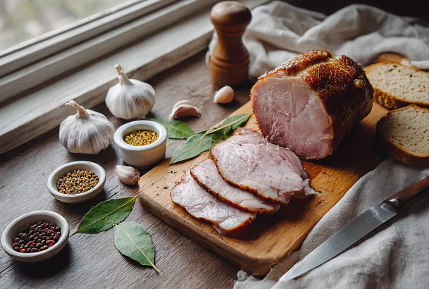 Вымачиваю мясо в ароматном рассоле, обмазываю горчицей — и в духовку выходит буженина с красивым срезом