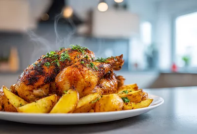 Сочная курица в йогуртовом маринаде с картошкой в духовке: пальчики оближешь