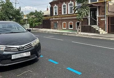 Синюю разметку начали наносить на дорогах Краснодара: что она обозначает