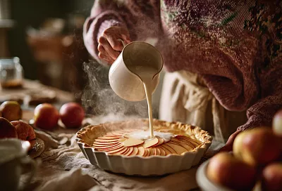 Яблочный пирог, который сведет с ума: крем без крема