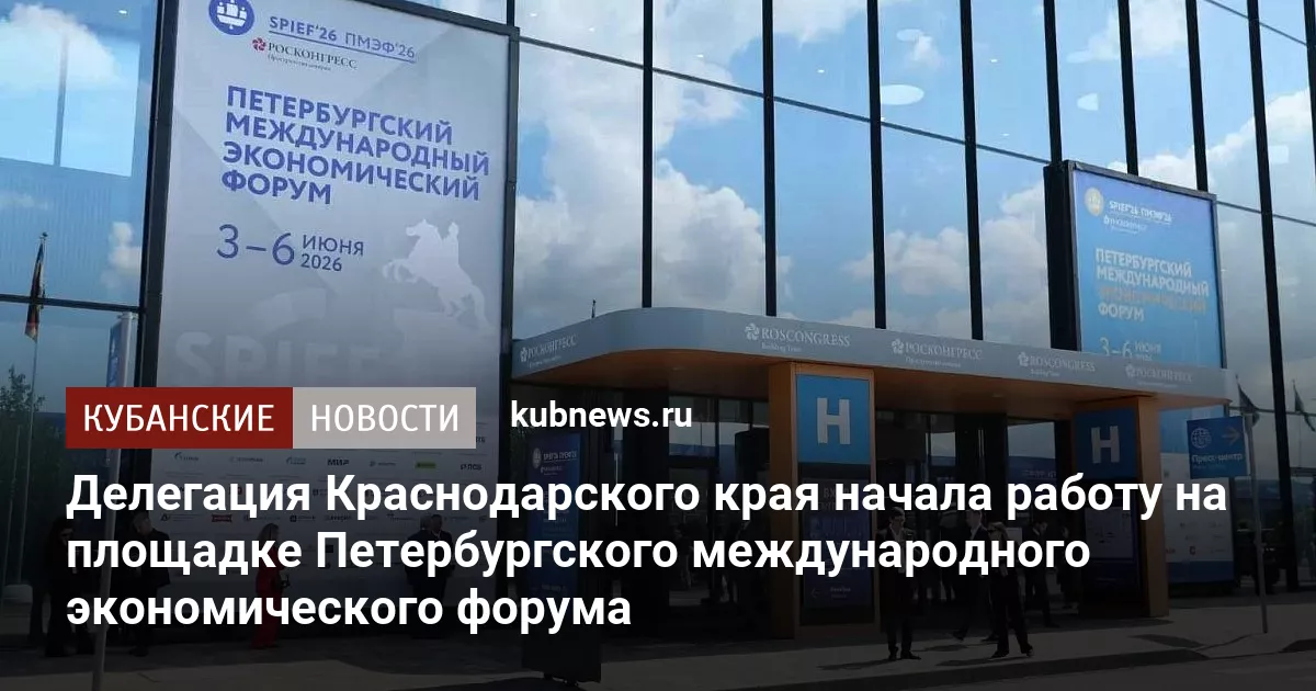 Делегация Краснодарского края начала работу на площадке Петербургского международного экономического форума