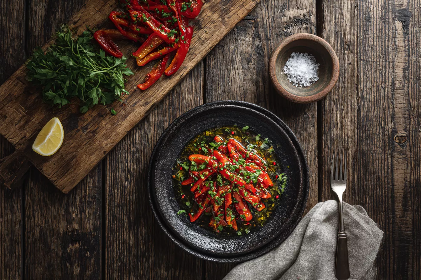 Запечённый сладкий перец в ароматной заправке