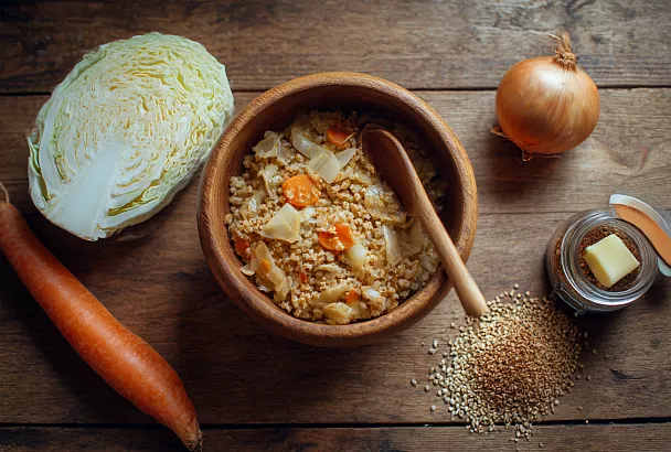 Варю гречку на масле, тушу капусту с луком — и получаю деревенскую кашу, которую просят добавку!