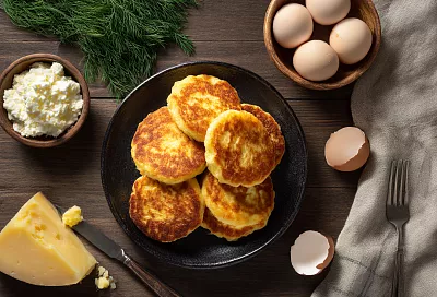 Смешиваю творог с яйцами и сыром, добавляю укроп — и жарю белковые пирожки, от которых фигура не страдает