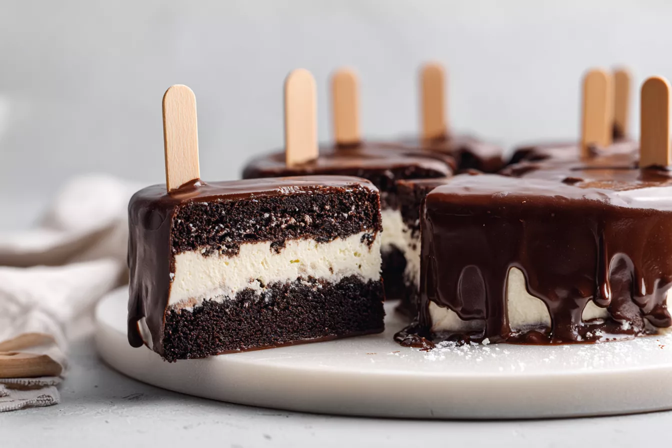 Торт "Эскимо" нежнее пломбира: добавила сгущёнку в крем, и вкус получился как у любимого мороженого в шоколаде