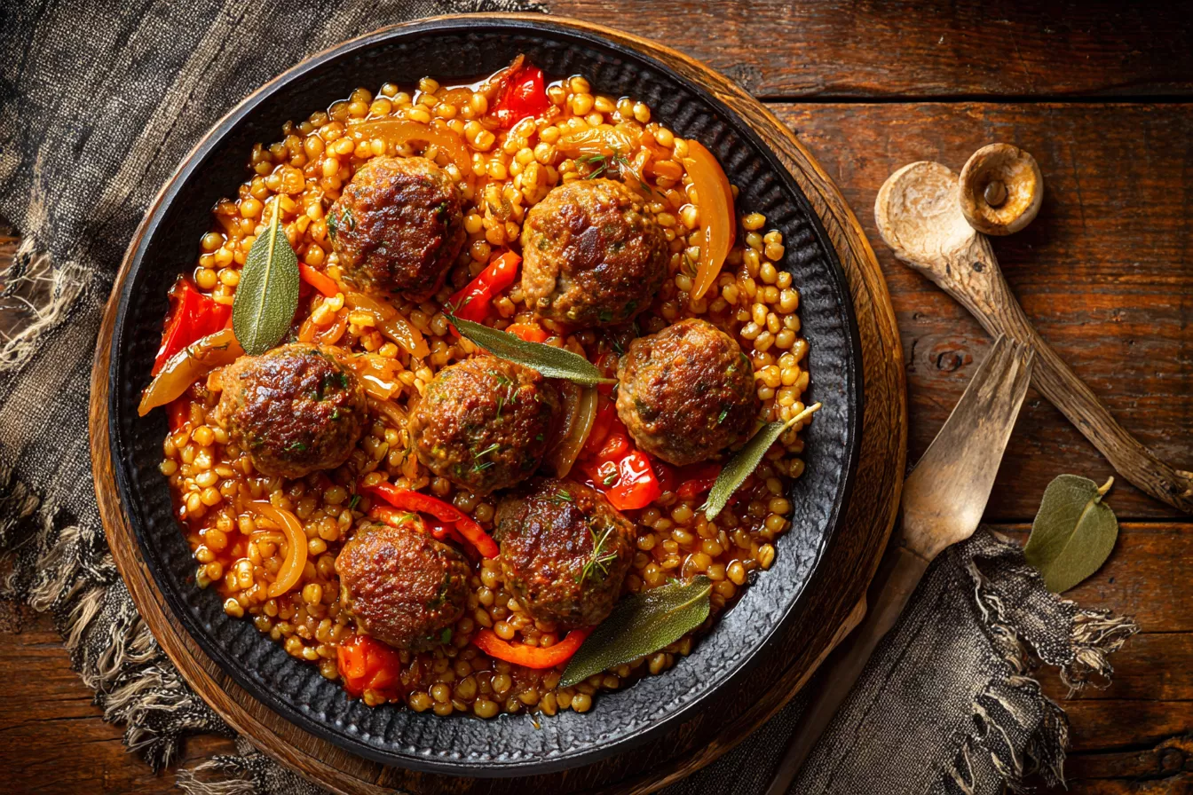 Ароматная перловка с котлетами: вкусный ужин в одной сковороде