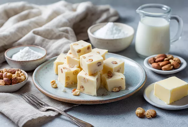 Узбекская сладость из 3 ингредиентов: нежные плитки, как белый шоколад