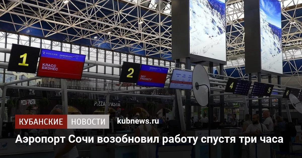 Аэропорт Сочи возобновил работу спустя три часа