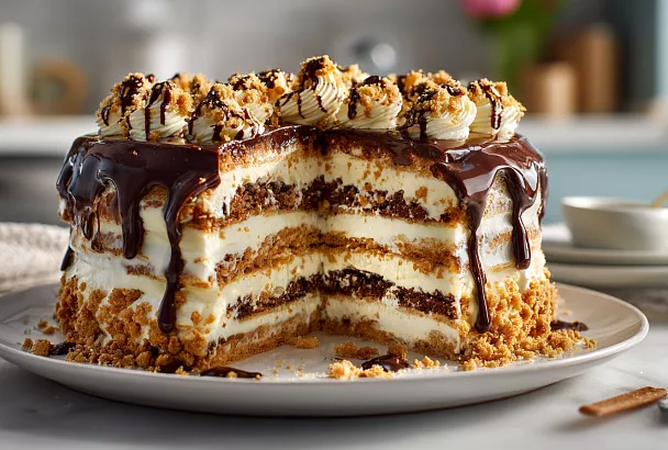 Пирог «Мишка на Севере»: высокий, нежный и с кремом из варёной сгущёнки