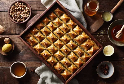 Пахлава из слоёного теста: хрустит как настоящая, а возни в разы меньше