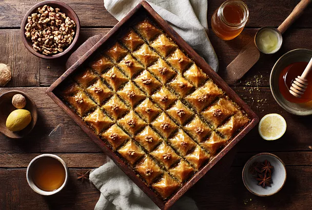 Пахлава из слоёного теста: хрустит как настоящая, а возни в разы меньше