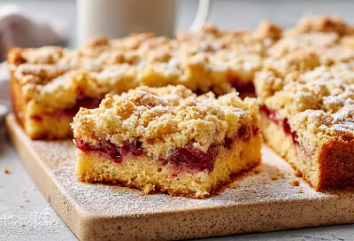 Тёртый пирог с вареньем из детства: рассыпчатое тесто на маргарине тает во рту с кисло-сладкой начинкой