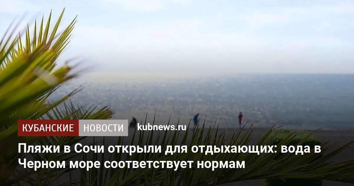 Пляжи в Сочи открыли для отдыхающих: вода в Черном море соответствует нормам