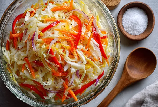 Маринованная капуста за одну ночь – хрустящая, яркая, домашние от нее в восторге